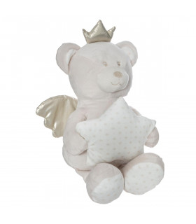 Peluche décorative Ourson avec son Etoile Beige