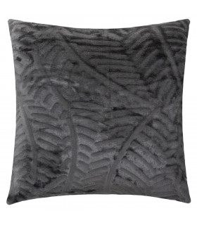 Coussin déhoussable Gris Foncé Feuille en relief 40 x 40 cm