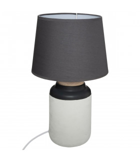 Lampe cylindre Cater en céramique grise H 42.5 cm