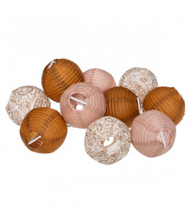 Guirlande décorative et lumineuse Gypsy 10 lanternes LED D 7.5 cm et L 131 cm