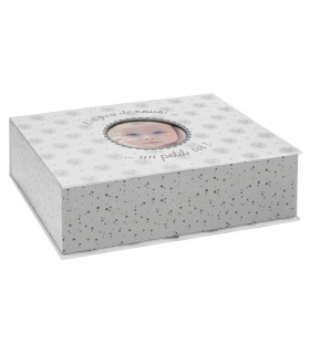 Coffret naissance Gris Boite souvenir et Photo 