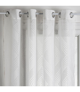 Voilage Jacquard Blanc modèle Enzo 140 x 260 cm