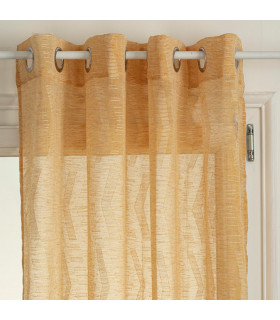 Voilage Jacquard Ocre modèle Safari 140 x 240 cm 