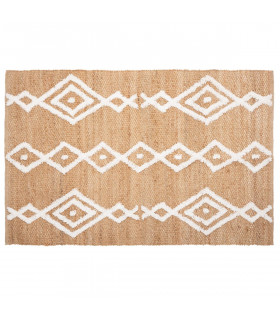Tapis décoratif en Jute naturel motif Tufté 120 x 170 cm