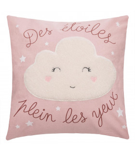 Coussin déhoussable Bouclette ton Rose 40 x 40 cm