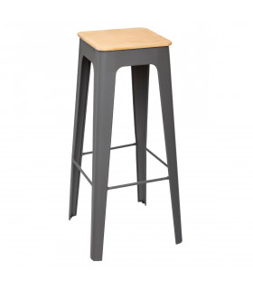 Tabouret de Bar Loga en métal Gris