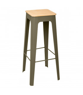 Tabouret de Bar Loga en métal Vert Kaki 