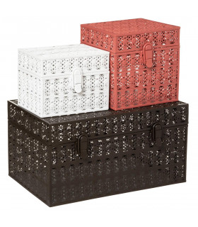 Lot de 3 Boites de rangement Gypsy en Métal Ajouré
