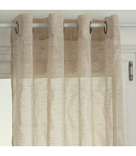 Voilage Jacquard coloris Lin modèle Safari 140 x 240 cm 