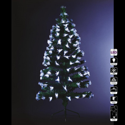 Sapin de Noël lumineux LED Bouquet de fibre optique LED Blanc Froid H 150 cm