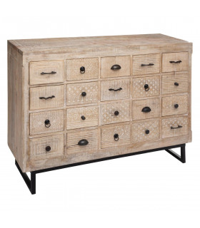 Commode Ajay 20 Tiroirs en Bois de Manguier