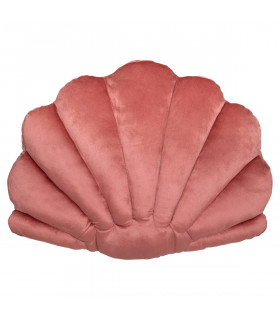 Coussin en Velours Rose blush forme Coquille 30 x 40 cm