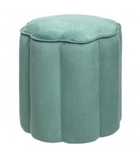 Pouf  Fleur en velours Vert céladon 