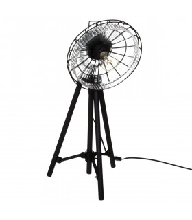 Lampe Trépied en Métal Noir et Verre H 68 cm