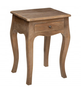 Table de Chevet 1 Tiroir en Bois de Manguier