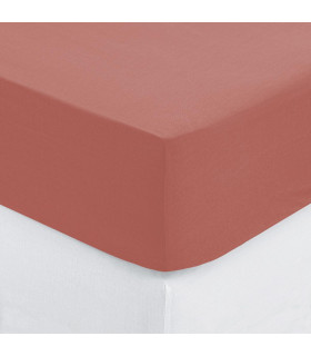 Drap housse 2 Personnes en Coton Rose blush 160 x 200 cm