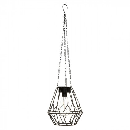 Suspension Solaire Flave en Métal Noir H 24 cm + Chaines 40 cm