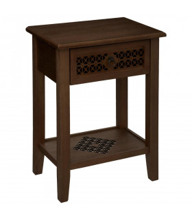 Table de Chevet 1 Tiroir Oasis en Bois de Paulownia