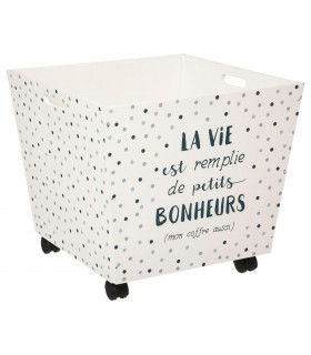 Coffre de rangement XXL forme Évasée Bleu
