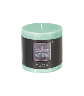 Bougie Ronde Rustique Vert Menthe D 6.7 cm