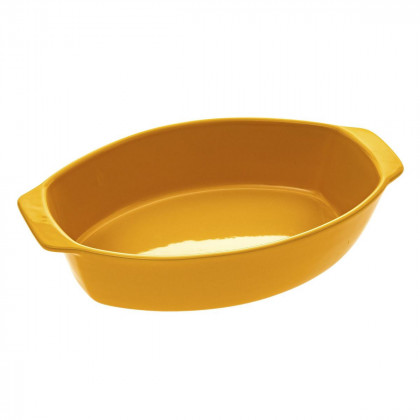 Plat ovale céramique jaune 39 x 24 cm