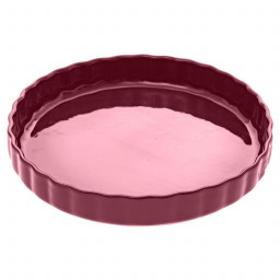 Plat à tarte céramique rouge D 28 cm