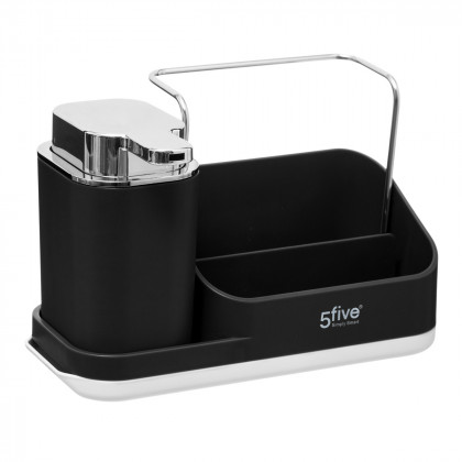 Organiseur d'évier​​​​​​​ Néo Noir avec Distributeur de savon  et support éponges 