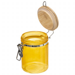 Bocal en Verre et Bambou 0, 75 L Jaune moutarde