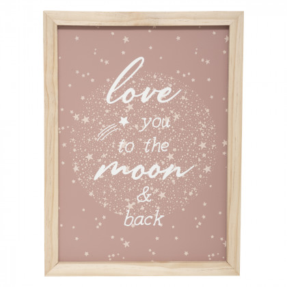Tableau déco en Bois  : Love You to The Moon 