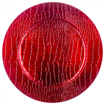 Assiette de présentation Rouge craquelé D 33 cm