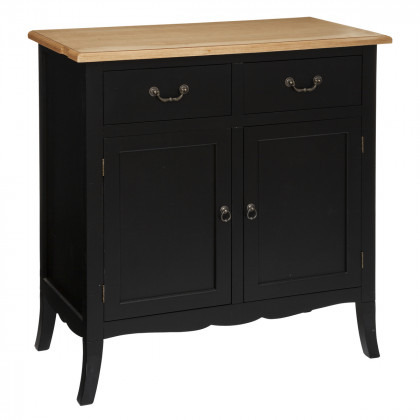 Buffet Chrysa  2 Portes 2 Tiroirs en Bois Noir et Naturel