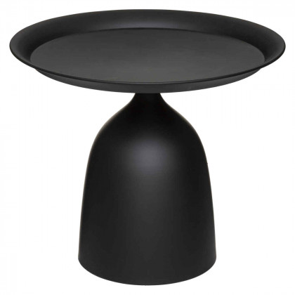 Table à café Gabin en métal noir D 50 cm