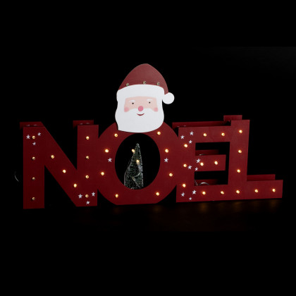 Pancarte lumineuse " Noël " avec Sapin et Père-Noël 38 LED Blanc chaud L 53 cm