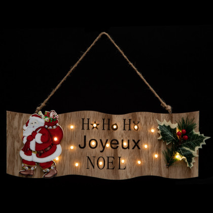 Pancarte lumineuse  "Joyeux Noël " avec déco 20 LED Blanc chaud L 40 cm