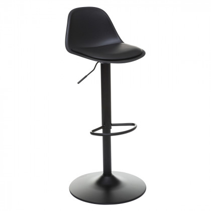 Chaise de Bar Aiko Noire hauteur ajustable 