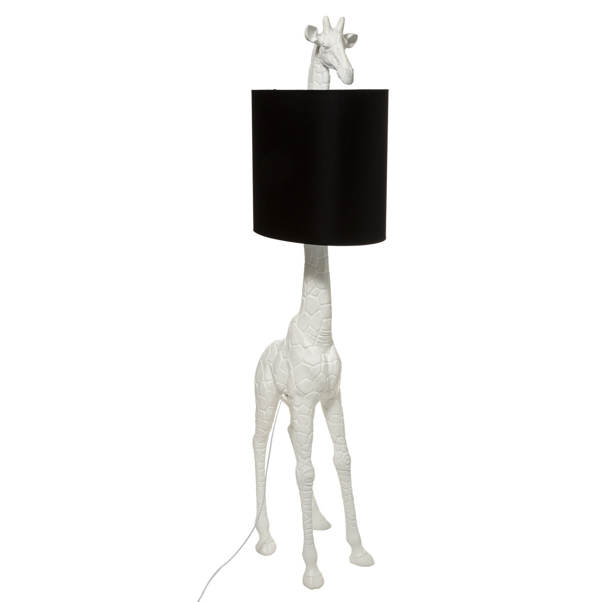 garage Overweldigend Acquiesce Grand Lampe Girafe blanche et Abat-jour noir H 179 cm - Objets de  décoration et rangement noël - Décomania