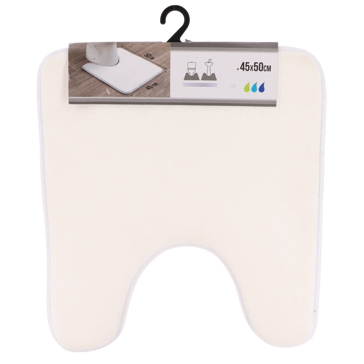 Tapis contour WC en microfibre Blanc 45 x 50 cm