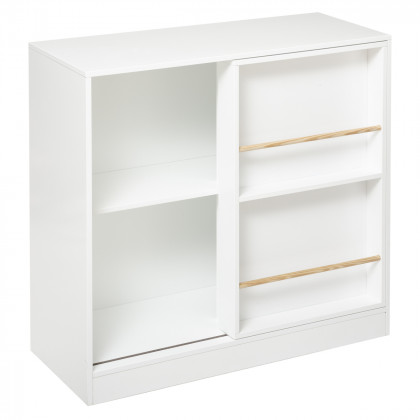 Bibliothèque coulissante en Bois Blanc H 75 cm