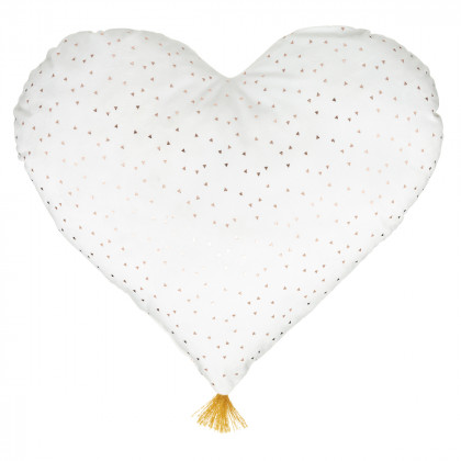 Coussin décoratif Coeur Blanc Berlingot brillant 40 x 45 cm