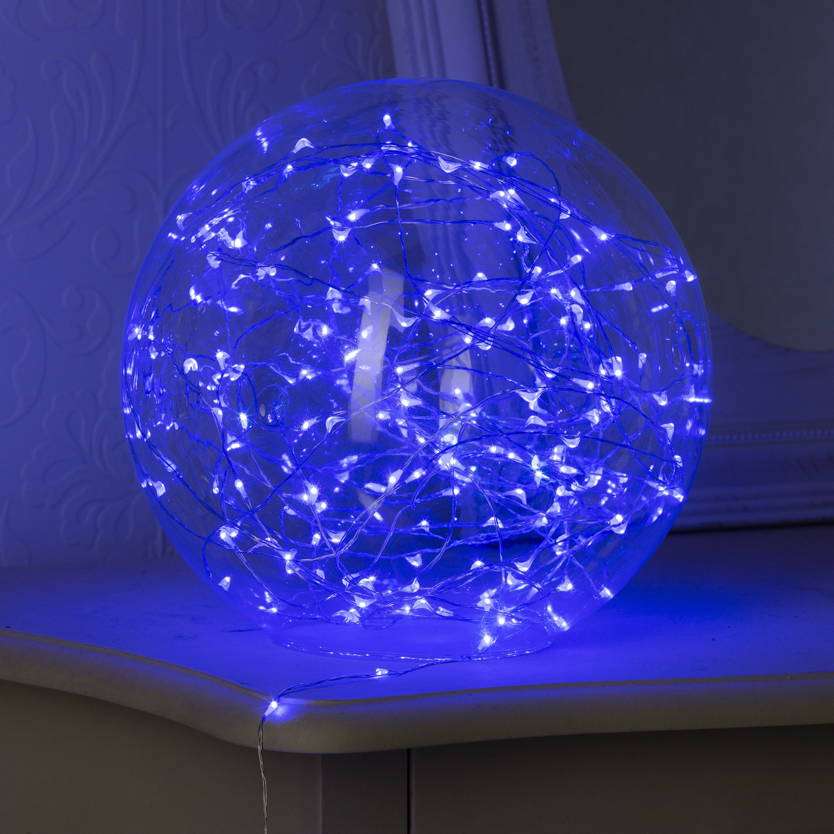 Guirlande lumineuse - bleu /or, Linge de maison et décoration