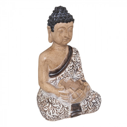 Bouddha assis en résine multicolore H 22,5 cm