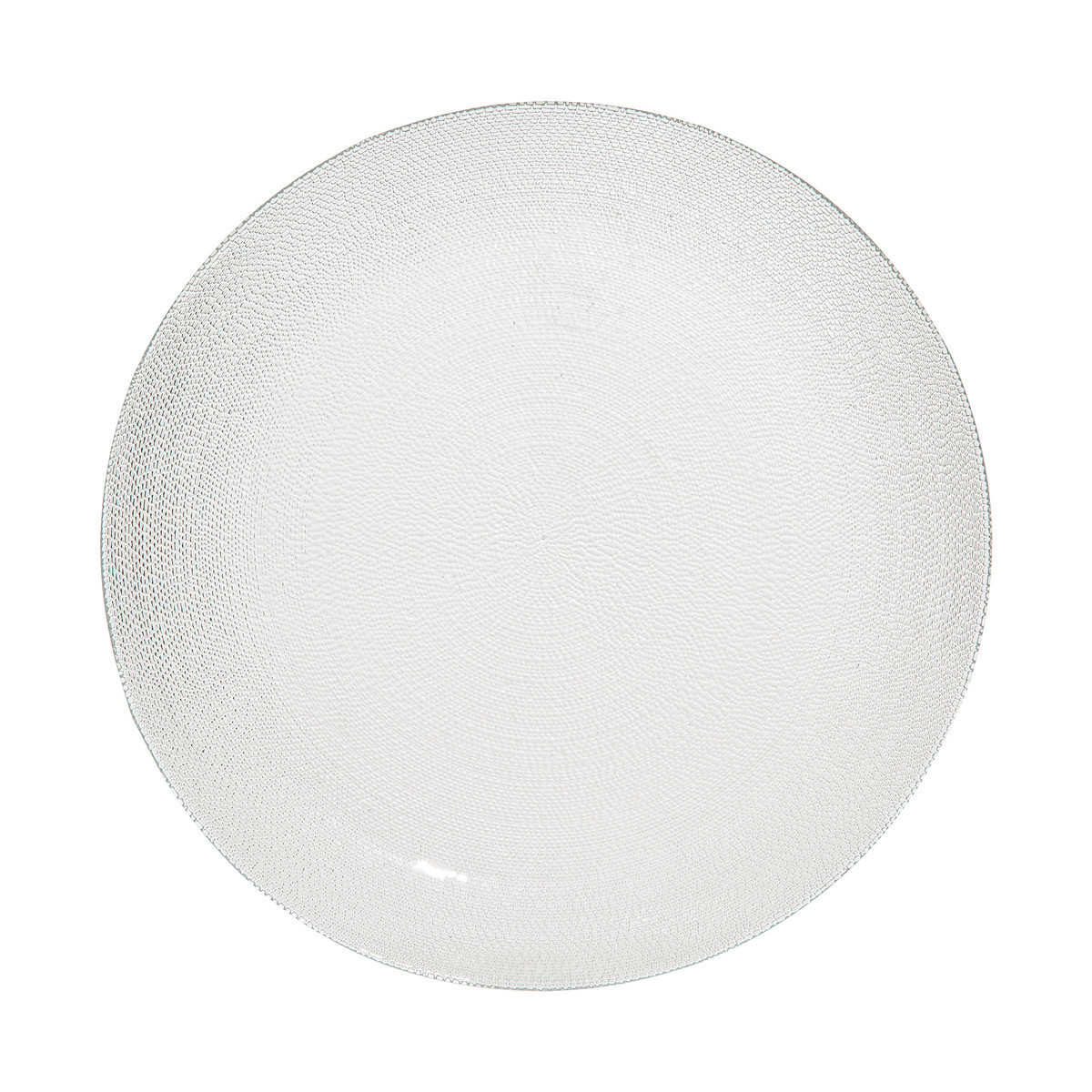 Assiette plate en verre D 27 cm décor Palm Transparent - Assiettes -  Décomania