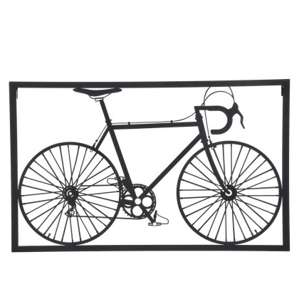 Déco murale Vélo en Métal Noir 75 x 46 cm