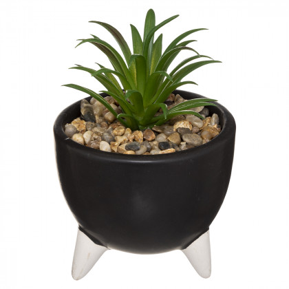 Petite Plante verte artificielle Pot sur pied en céramique D 8 cm