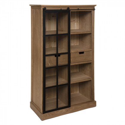 Meuble Vitrine Danik en Bois et Verre trempé H 150 cm