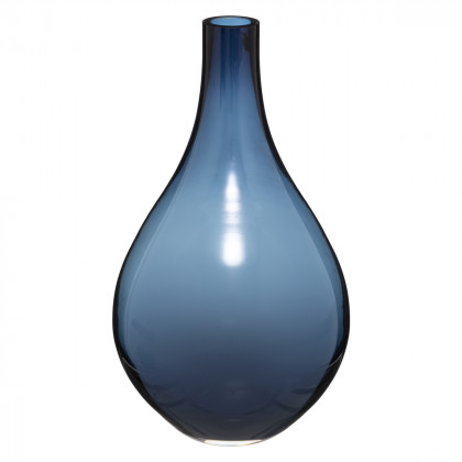 Vase Bouteille en Verre Bleu H 35 cm