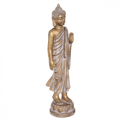 Bouddha debout en Résine Doré H 82.5 cm