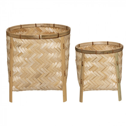 Set de 2 Pots sur pied en Bambou