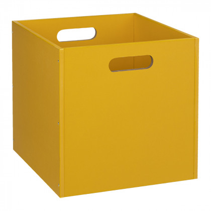 Boîte de rangement en Bois Jaune moutarde 31 x 31 cm