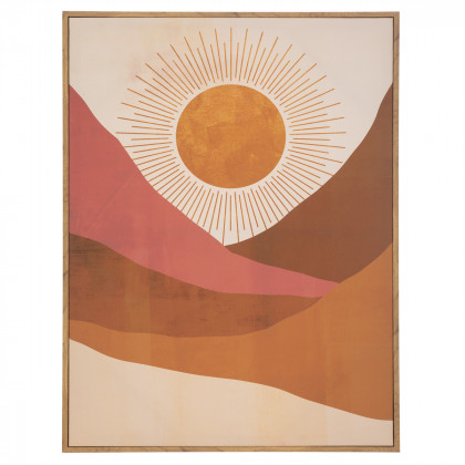 Toile murale Soleil imprimée et encadrée 58 x 78 cm